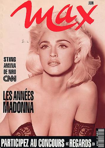 MADONNA　表紙特集雑誌　Max!　 (1991年 )　フランス雑誌 MADONNA FRENCH MAX MAGAZINE FRANCE 1991 STEVEN MEISEL Promo